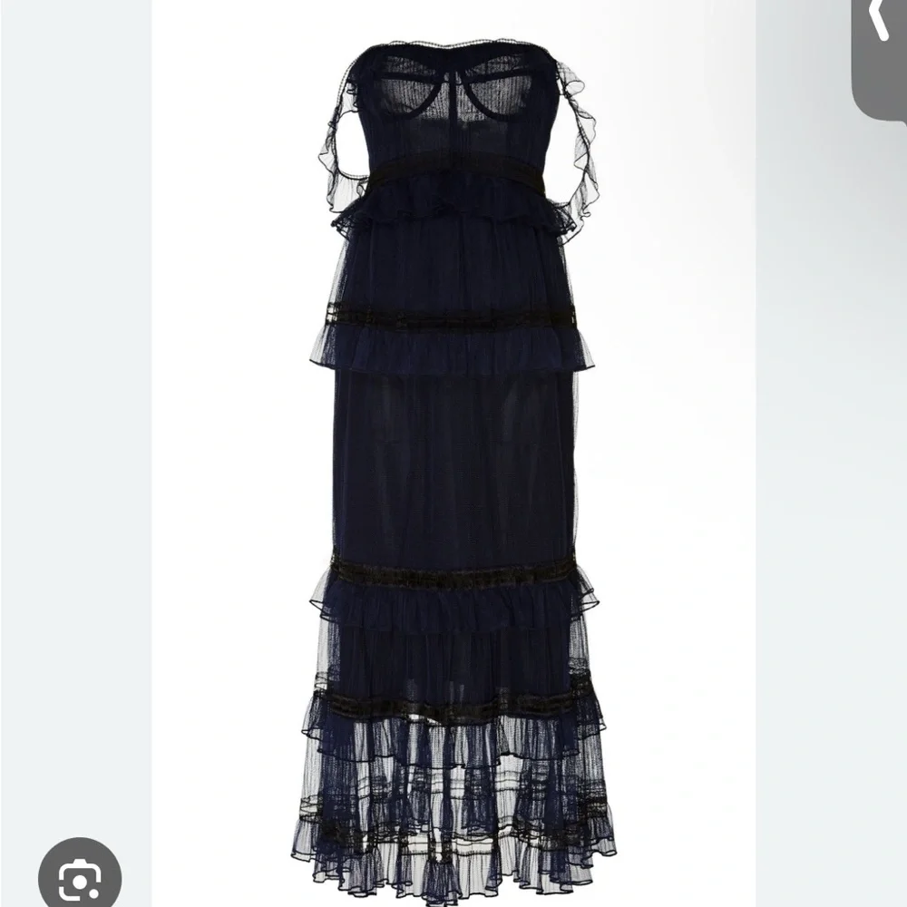 Jonathan Simkhai Black Midi Dress bustier 2 xs - Picture 1 of 8